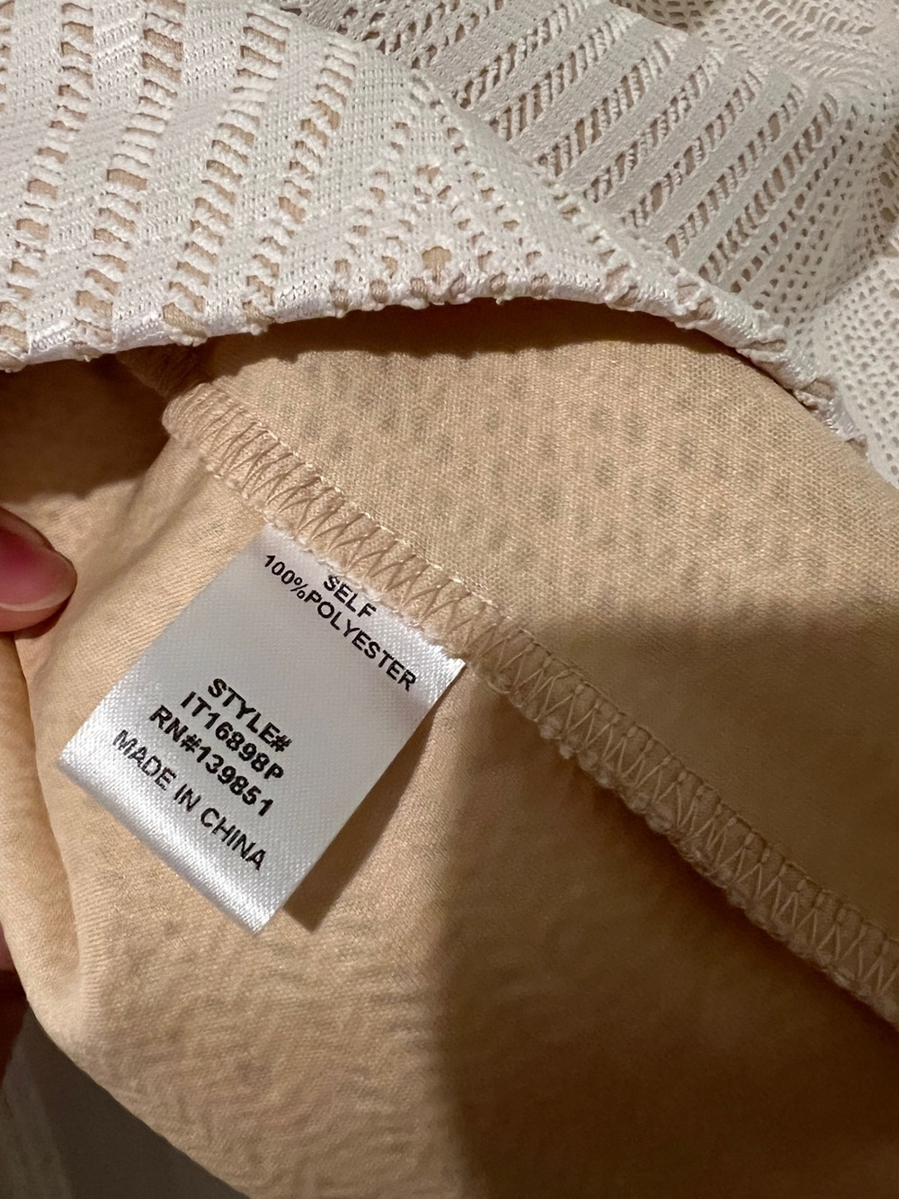 ODDÍ Plus Size Geometric Lace Tank Top NWT Cream 1XL - Picture 5 of 6